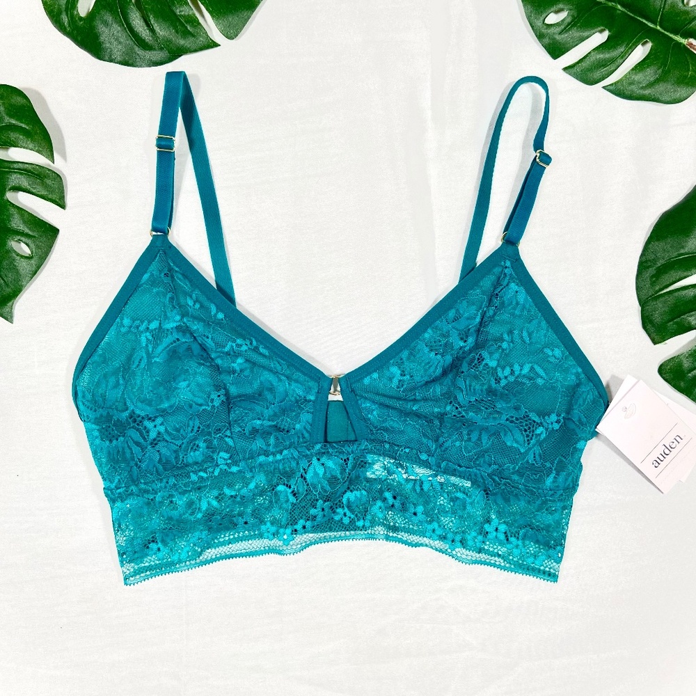 Auden Women's Keyhole Longline Bralette Teal Small